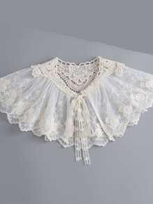 Cổ áo thêu hoa Dickey - Màu be - Xem 3