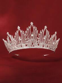 Rhinestone Decor Bridal Headband - Silver - View 3