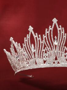 Rhinestone Decor Bridal Headband - Silver - View 4