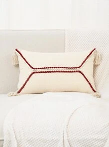 1pc Braided Lace Pillowcase Or Lumbar Pillowcase - Red - View 7