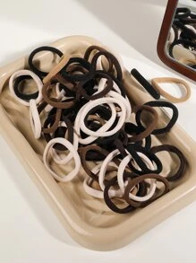 100个优质简约棕色高弹力发圈，直径2-4厘米，女士头部配饰，女士发饰，马尾辫发圈，发绳，发圈，发圈，健身运动服饰，健身美容化妆女士配饰