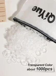1000入組透明一次性髮圈 - 無色 - 查看 1