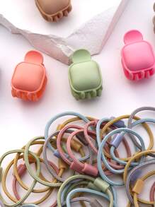 60入組素色髮飾套裝 - 彩色 - 查看 4