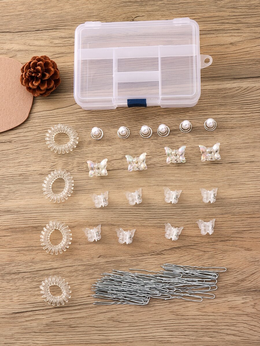 Bộ phụ kiện tóc trang trí hình bướm 72 chiếc - Trong sáng - Xem 1