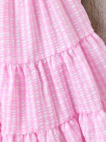 Toddler Girls Striped Ruffle Hem Cami Dress & Accessory Bag - Pink - View 5