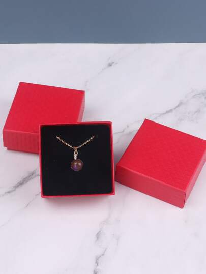 1入組紙質首飾收納盒紅色家用首飾收納盒