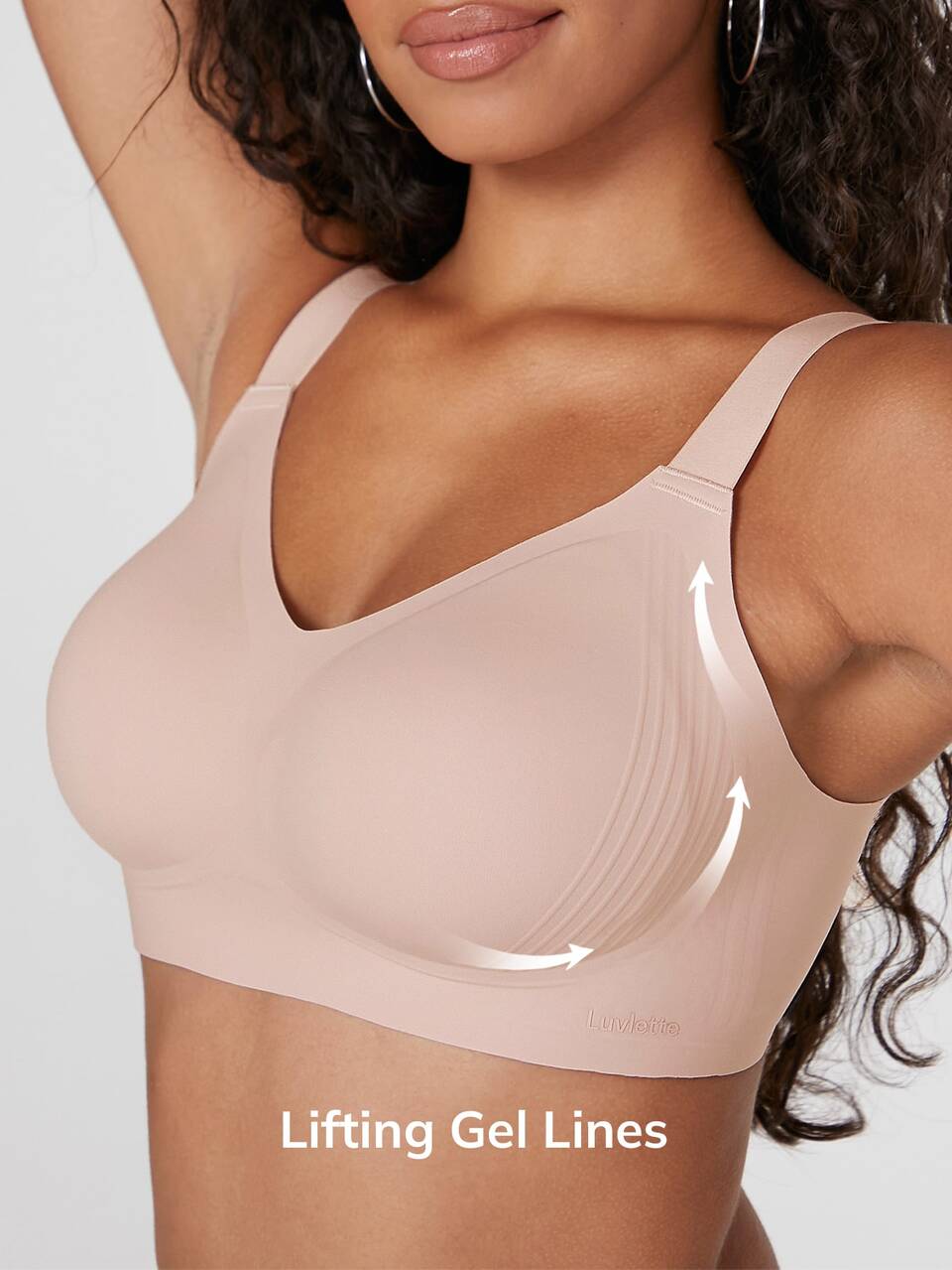 Dream Curve 2ndSkin Wireless Full Coverage Seamless Side Support Lounge Bra Pink Bralette Bra No Show Underwear Workout Sports Sticky Basic SizeFreedom Bra