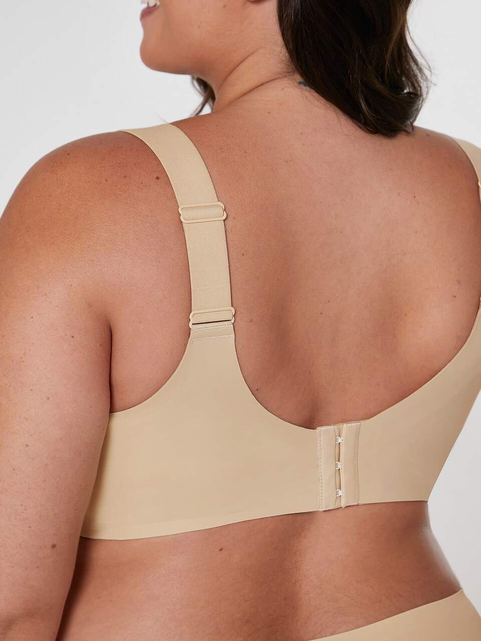 Plus Dream Curve 2ndSkin Wireless Full Coverage Seamless Side Support Lounge Bra Nude Bralette Bra No Show Underwear Workout Sports Sticky Basic SizeFreedom Bra