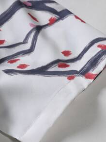 Manfinity Men Plants Print Shirt Without Tee - White - View 4