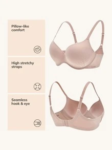 LUVLETTE Sujetador con push-up, de apoyo y suavizante de la curva de los sueños, talla grande - Rosa Pálido - Ver 5