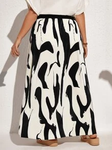 EMERY ROSE Váy Plus Size Tất cả trên in Giải trí - Đen và trắng - Xem 2