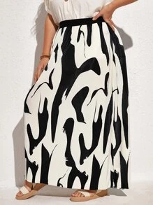 EMERY ROSE Váy Plus Size Tất cả trên in Giải trí - Đen và trắng - Xem 5