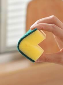 5/10/20 Pieces Double-Sided Cleaning Sponge Set For Dishwashing, Pot Scrubbing And General Cleaning, Oil-Absorbing Magic Sponge, Water-Absorbing Sponge, Kitchen Towel, Cleaning Tool,Kitchen,Bathroom,Home,Household Supplies - Yellow - View 6