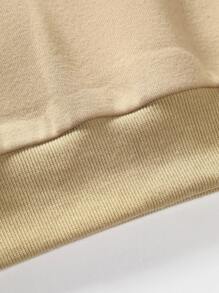 Manfinity Homme Áo nỉ Nam Lá thư Giải trí - Màu Khaki - Xem 5