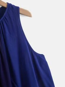 SHEIN LUNE Bộ thời trang Plus Size Túi màu trơn Giải trí - Màu xanh lam - Xem 4