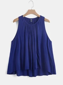 SHEIN LUNE Bộ thời trang Plus Size Túi màu trơn Giải trí - Màu xanh lam - Xem 9