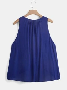 SHEIN LUNE Bộ thời trang Plus Size Túi màu trơn Giải trí - Màu xanh lam - Xem 10