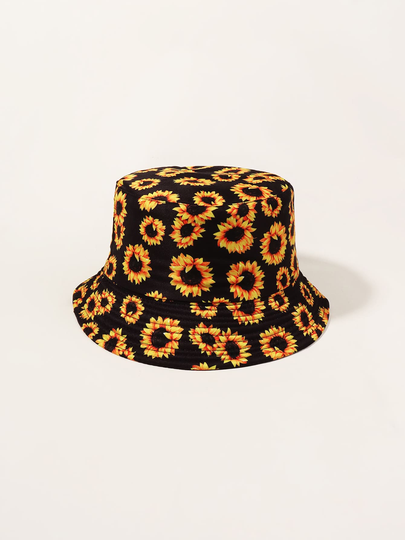Sunflower Print Bucket Hat - Multicolor - View 1