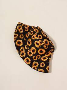 Sunflower Print Bucket Hat - Multicolor - View 3