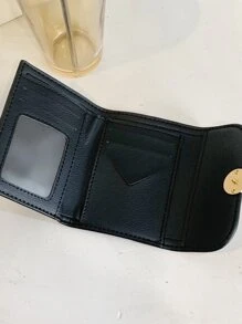 字母印花三折錢包 - 卡其色 - 查看 5