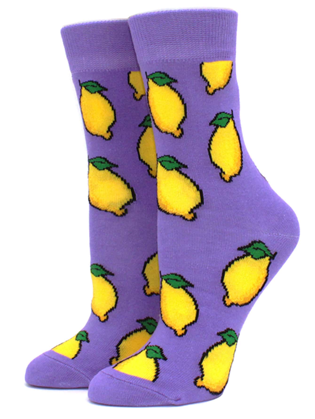 Tất phi hành đoàn in hình chanh - Màu tím hoa cà - Xem 1