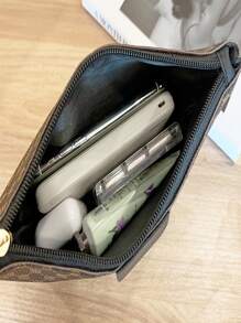 Bolsa cuadrada con patrón geométrico - Negro - Ver 3