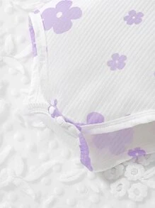 Baby 3pcs Floral Print Cami Bodysuit - Multicolor - View 3