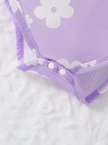 Baby 3pcs Floral Print Cami Bodysuit - Multicolor - View 6