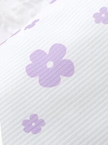 Baby 3pcs Floral Print Cami Bodysuit - Multicolor - View 7