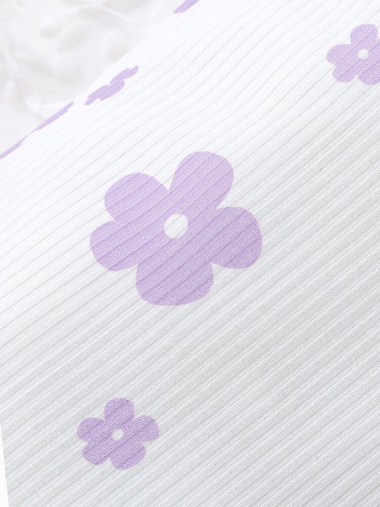 Baby 3pcs Floral Print Cami Bodysuit - Multicolor - View 7