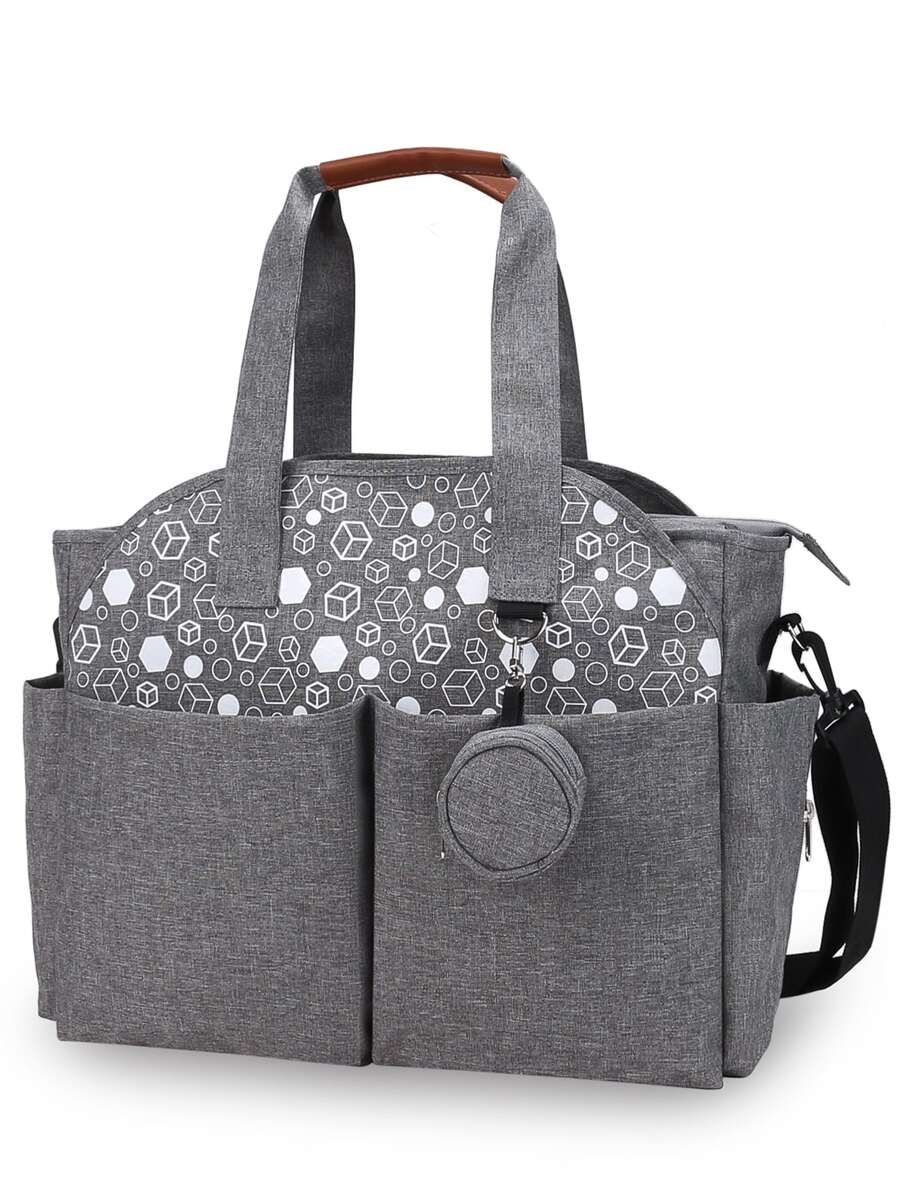 1入組幾何樣式尿布包 - 灰色 - 查看 1