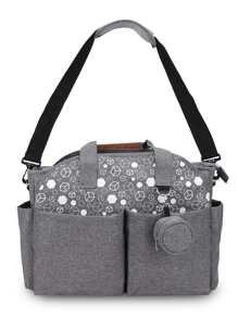 1入組幾何樣式尿布包 - 灰色 - 查看 2