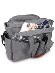 1入組幾何樣式尿布包 - 灰色 - 查看 6