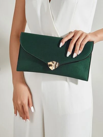 Luxury Dinner Bag, Evening Bag Glamorous, Elegant, Exquisite, Quiet Luxury 1pc Fashionable Small Metal Clasp Flap Over Women's Envelope Clutch With Velvet And Oil Edge Detail Square Bag, Crystal Decor For Lady, Woman, For Party Girl, Bride Perfect For Party, Wedding, Prom, Dinner/Banquet, Dinner/Banquet, Best Gift For Women Mom Teacher Friend Bridesmaid