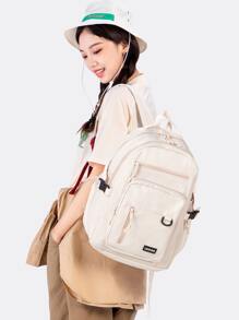 Floless Multi-Pocket High Capacity Backpack For Middle School Students, Teenagers, Girls, High School And College Students With Computer Compartment Halloween Christmas Teacher Gift University Bag Bag For School Man Bag School Backpack School Supplies School Pencil Case - White - View 1