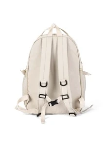 Floless Multi-Pocket High Capacity Backpack For Middle School Students, Teenagers, Girls, High School And College Students With Computer Compartment Halloween Christmas Teacher Gift University Bag Bag For School Man Bag School Backpack School Supplies School Pencil Case - White - View 4