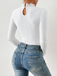 SHEIN Frenchy Body dla dorosłych z koronką z wstawką z gipiury i haftem na oczkach
