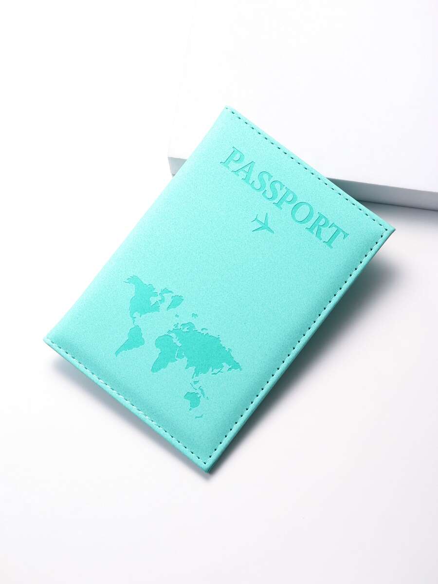 Couverture De Passeport De Voyage En Pu, Étui Porte-passeport Pour Hommes Et Femmes, Accessoires De Vacances Pour La Saison Des Vacances, À La Mode, 2022 - Bleu lagon - Voir 1