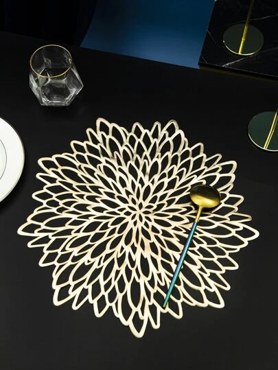 1 Stück PVC Tischset, kreatives Blumendesign, aushöhlen, rutschfeste Tischset für Esstisch