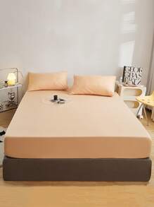 1 tấm chắc chắn được trang bị, vải tối giản được trang bị tấm dưới cùng cho gia đình - Màu be - Xem 1