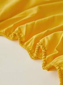 1 Màu Vàng Bạc Hà Trang Bị Tấm Đơn Giản Chăn Ga Gối Trang Bị Tấm Cho Phòng Ngủ - Màu vàng - Xem 8