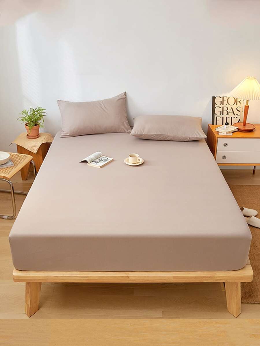 1 Đồng Màu Trang Bị Tấm Tối Giản Vải Trang Bị Tấm Cho Gia Đình, Tất Cả Các Mùa - Cà phê nâu - Xem 1