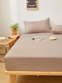 1入組咖啡色床笠極簡主義面料床笠四季皆宜 - 咖啡棕 - 查看 3