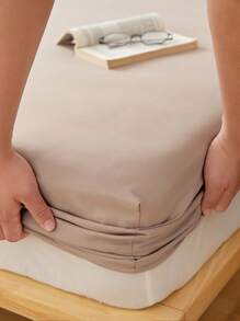 1入組咖啡色床笠極簡主義面料床笠四季皆宜 - 咖啡棕 - 查看 8