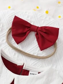 SHEIN 寶寶女孩彼得潘領泡泡袖連身衣