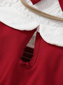 SHEIN 寶寶女孩彼得潘領泡泡袖連身衣