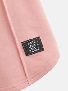 SHEIN Leap Crew 青少年男孩字母拼接細節短袖t恤和束口腰短褲 - 珊瑚粉 - 查看 7