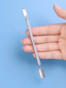 1入組雙面表皮推-不銹鋼表皮推甲器削皮器刮刀消除凝膠指甲油去角質層美甲工具適用於指甲脚趾甲 - 銀色 - 查看 4