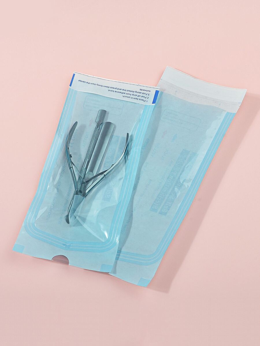 klimonla Disposable Self-Sealing Manicure Tool Sterilization Bag With UV Sterilizer Storage Bag, 20pcs/Pack,Nail Supplies,Nail Tools,Nail Art Tools,Back To School,Nails,Nail Tools For Press On Nails - Blue and White - View 1