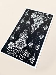 圖案手紋身空心模板 2 件 - 黑色 - 查看 5